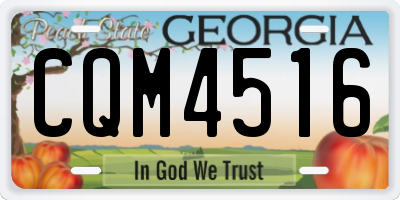 GA license plate CQM4516