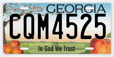 GA license plate CQM4525