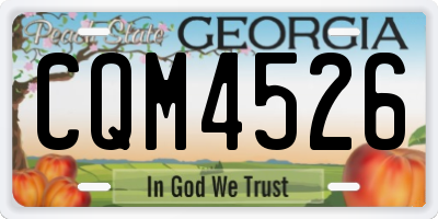 GA license plate CQM4526