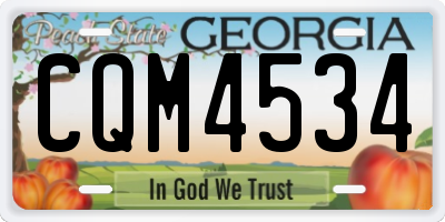 GA license plate CQM4534