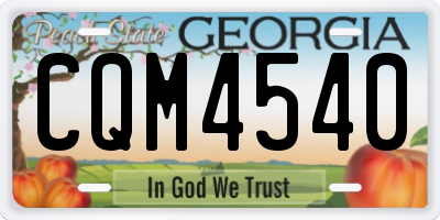 GA license plate CQM4540
