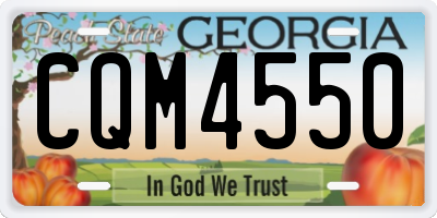 GA license plate CQM4550