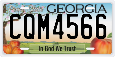 GA license plate CQM4566