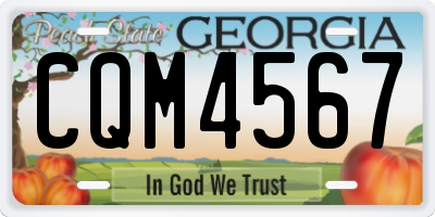 GA license plate CQM4567
