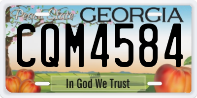 GA license plate CQM4584