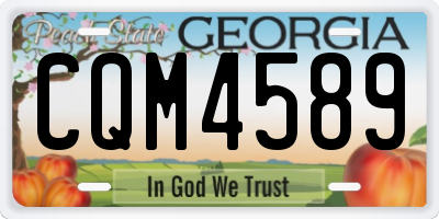 GA license plate CQM4589