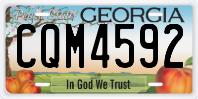 GA license plate CQM4592