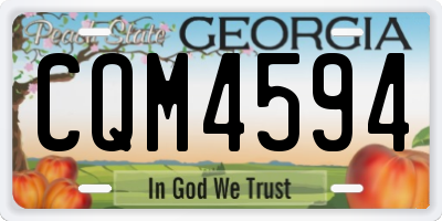 GA license plate CQM4594