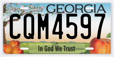 GA license plate CQM4597