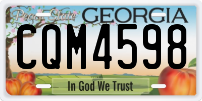 GA license plate CQM4598