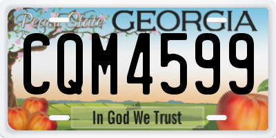 GA license plate CQM4599