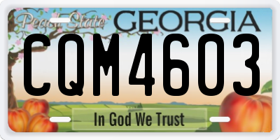 GA license plate CQM4603