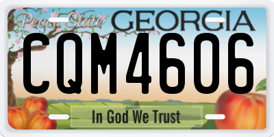 GA license plate CQM4606