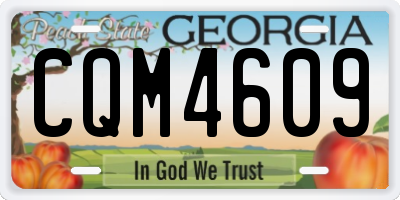 GA license plate CQM4609