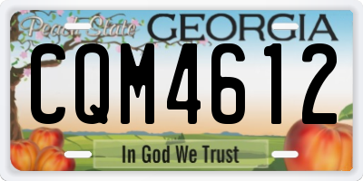 GA license plate CQM4612