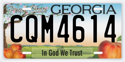 GA license plate CQM4614