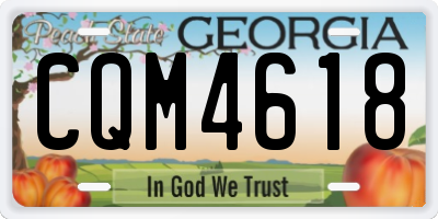 GA license plate CQM4618