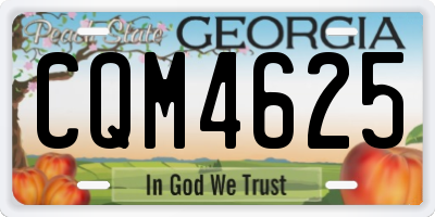 GA license plate CQM4625