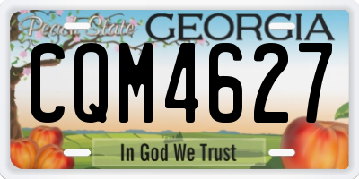 GA license plate CQM4627