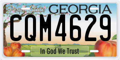 GA license plate CQM4629