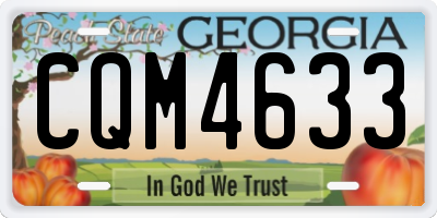 GA license plate CQM4633