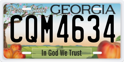 GA license plate CQM4634