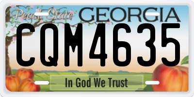 GA license plate CQM4635
