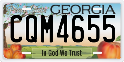 GA license plate CQM4655