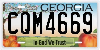 GA license plate CQM4669