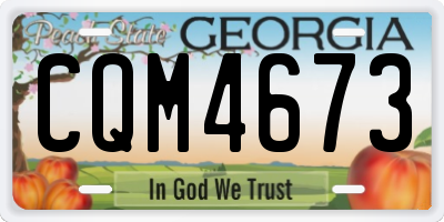 GA license plate CQM4673
