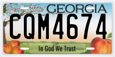 GA license plate CQM4674