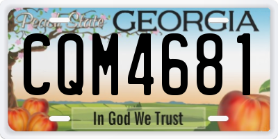 GA license plate CQM4681