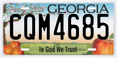 GA license plate CQM4685