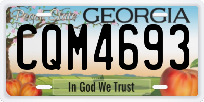 GA license plate CQM4693