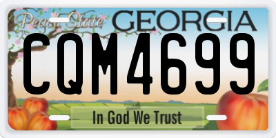 GA license plate CQM4699