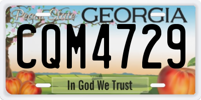 GA license plate CQM4729