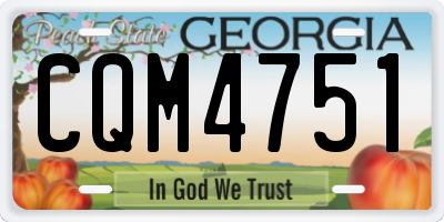 GA license plate CQM4751