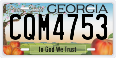 GA license plate CQM4753