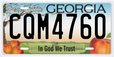 GA license plate CQM4760