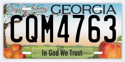 GA license plate CQM4763