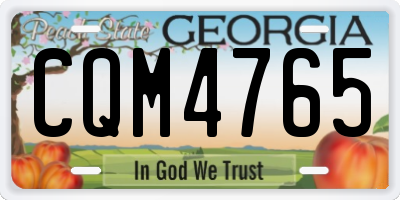 GA license plate CQM4765