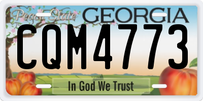 GA license plate CQM4773