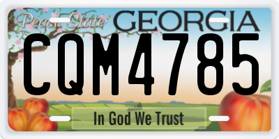 GA license plate CQM4785