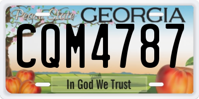 GA license plate CQM4787