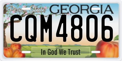GA license plate CQM4806