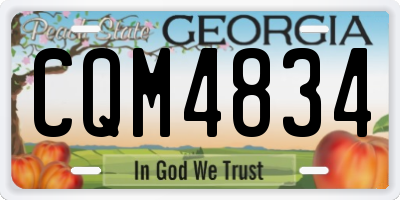 GA license plate CQM4834