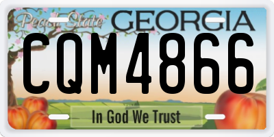 GA license plate CQM4866