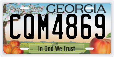 GA license plate CQM4869