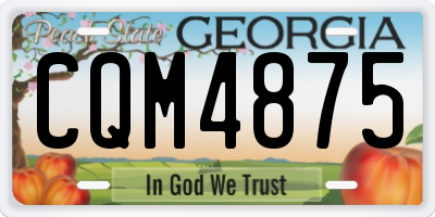 GA license plate CQM4875