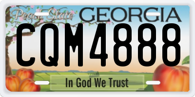 GA license plate CQM4888
